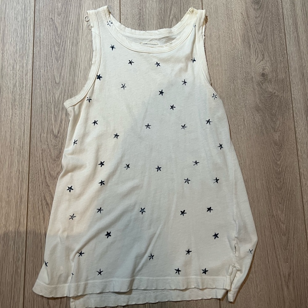 Current Elliott White Tank With Blue Stars